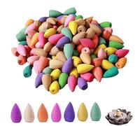 YUVKIN 120pcs Cônes d'Encens, Assortiment Encens Cone, 8 Parfums, Encens Naturels pour Méditation Yoga Purification Relaxation