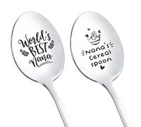 YUVKIN 2 PCS cuillère de cuisine idée cadeau grand-mère. Personnalisée « world‘s best nana » / idée cadeau grand-mère, cadeau fête des grands-parents/anniversaire grand-mère