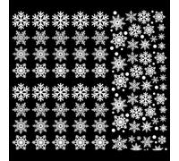 YUVKIN 240 pièces Flocon de Neige Réutilisables, Adhésion Statique, Stickers Noël, Décoration Autocollants Fenêtre, PVC Vitre Noël, Décorations Compatible pour Vitrine Fenêtre Vitrophanie (Hiver)