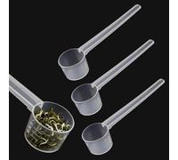 YUVKIN 3 Pièces Cuillères Doseuses avec Graduation, Ensemble à Mesureur pour Protéine Poudre et Café, Doseuse Café et Cuillère Mesure en Plastique avec Mesure Règle (2g, 3g, 4g, 5g) (Transparent)