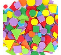 YUVKIN 300 Gommettes Autocollantes en Mousse, Formes Géométriques, Favorise la Créativité et la Motricité Fine, Idéal pour Scrapbooking, DIY, Projets Scolaires, Jeux Éducatifs (Multicolore)