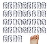 YUVKIN 40 pièces protège-orteils en silicone, protecteurs d'orteils doux et respirants, anti-frottement, haute élasticité, idéal pour marcher et courir (Transparent)