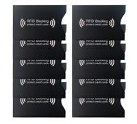 YUVKIN Lot de 10 Protège Cartes RFID, Étuis de Protection pour Cartes Bancaires, Cartes d'Identité et Passeports, Anti-Vol et Anti-Démagnétisation pour Hommes et Femmes (Noir)