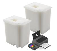 YUVKIN Lot de 2 réservoirs d'encre à déchets L3110 compatibles avec EcoTank ET-2810 ET-2812 ET-2814 ET-2803 ET-2710 ET-2712 ET-2714 ET-2715 ET-2720 ET-2726 - Boîte d'entretien avec éponge