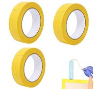YUVKIN Ruban de Masquage, 3 rouleaux, Résistant à la chaleur et aux UV, Ruban de Peintre pour Travaux de peinture, Rénovation, Artisanat, scotch peinture, scotch masquage (20m x 3)