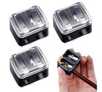 YUVKIN Taille Crayon Universel, 3 Pièces, à Double Trou, Lames de Précision, Accessoires de Maquillage et Pencil Sharpener, Crayons Jumbo et Standard, Eye-liner, à Lèvres, à Sourcils