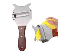 YUVKIN Trancheur à Truffes en Acier Inoxydable avec Manche en Bois et Lame Réglable, Râpe Gourmet Professionnelle pour Fromage, Chocolat, Ail, Champignons