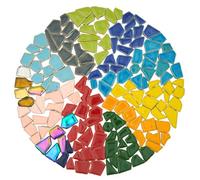 Yuvori Carreaux de mosaïque de couleurs mélangées, 0,5 kg - Petits carreaux irréguliers en céramique, 0,8 à 2,3 cm, parfaits pour les loisirs créatifs, la salle de bain, la cuisine, le salon, le