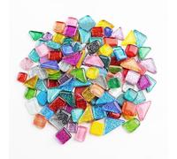 Yuvori Carreaux de mosaïque de couleurs mélangées, 0,5 kg - Verre de cristal, idéal pour les loisirs créatifs, la salle de bain, la cuisine, le salon, le jardin et la décoration extérieure (paillettes