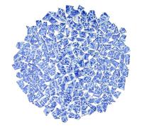 Yuvori Carreaux de mosaïque irrégulière en porcelaine bleue et blanche de 0,5 kg, faits à la main, salle de bain, salon, cuisine, extérieur (06, taille S)