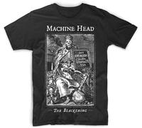 YUWANG Machine Head Blackening T Shirt for Men Black S