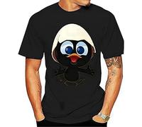 YUWANG Men's Calimero Retro Cartoon Vintage Anime Manga T-Shirt Black L