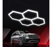 YuWangg Lampe led hexagone,plafonnier led nid d'abeille,lampe de garage hexagonale,1 à 8 trous au choix, adaptés aux garages, lave-autos, salles de fitness ou centres commerciaux,etc