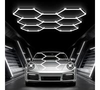 YuWangg Lampe led hexagone,plafonnier led nid d'abeille,lampe de garage hexagonale,1 à 8 trous au choix, adaptés aux garages, lave-autos, salles de fitness ou centres commerciaux,etc