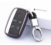 YUWATON Clé de voiture Coque pour télécommande de voiture pour Jaguar F-pace F-type XJ XE XF Clé de voiture Coque porte-clés Noir