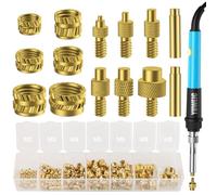YUWEIC 60W pour Inserts Filetés - M2/M3/M4/M5/M6/M8, 130Pièces d'Inserts Taraudés, 6 Embouts de Réparation Thermique, 2 barres de liaison, Accessoires d'Impresssion 3D et Pièces Plastiques