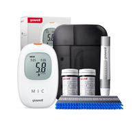 yuwell Moniteur de glycémie, Kit de test de diabète avec bandes de test x 50 et aiguilles x 50, Idéal pour un usage domestique piles incluses (Modèle 710)