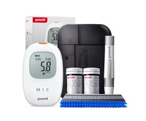 yuwell Moniteur de glycémie, Kit de test de diabète avec bandes de test x 50 et aiguilles x 50, Idéal pour un usage domestique piles incluses (Modèle 710)