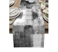 YUWEN 1 pièces Art Abstrait Peinture à l'huile Chemin de Table à Manger décor à la Maison Anti-Tache Chemin de Table rectangulaire pour Table à Manger décor de Mariage