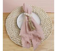 YUWEN 10 pièces 42x42cm Serviettes de Mariage en Gaze de Coton, décor de Table en étamine de Coton rétro, torchons en Mousseline Table à dîner décor Rustique