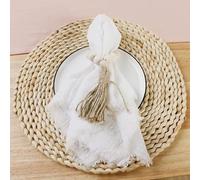 YUWEN 10 pièces 42x42cm Serviettes de Mariage en Gaze de Coton, décor de Table en étamine de Coton rétro, torchons en Mousseline Table à dîner décor Rustique