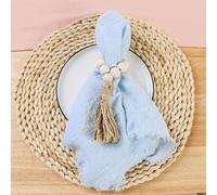 YUWEN 10 pièces 42x42cm Serviettes de Mariage en Gaze de Coton, décor de Table en étamine de Coton rétro, torchons en Mousseline Table à dîner décor Rustique