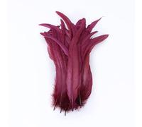 YUWEN 100 pièces/lot Plumes de Queue de Coq Naturel Noir Blanc Plumes de Coq pour Artisanat Carnaval scène Coiffure décoration Plume 25-40cm