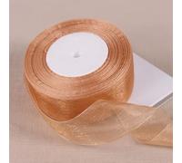 YUWEN 12mm 15mm 20mm 25mm 40mm 50mm Vert foncé Transparent Organza Rubans Bricolage Artisanat Tissu noël Mariage fête d'anniversaire décor
