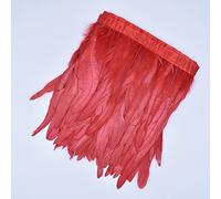YUWEN 2 mètres coloré Queue de Coq Plume Garniture Ruban sur Ruban Plumes de Faisan Noir pour Artisanat Passementerie Couture Carnaval décoration