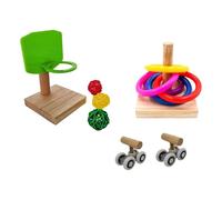 yuwqqoajv Ensemble de Jouets d'entraînement passionnant pour Oiseaux Comprenant des Anneaux à empiler, Un Ballon de Basket et des Patins à roulettes pour Un