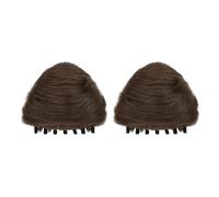 yuwqqoajv Extension de pince à cheveux pour femmes, affichage supérieur crânien élevé, augmente le Volume des cheveux, corne de vache moelleuse, Fiber haute température, Brun clair
