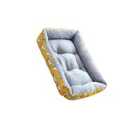 yuwqqoajv Niche d'hiver Chaude pour Chat, Petit lit pour Animaux, Tapis, Couverture, lit Douillet, Choix pour la sécurité des Animaux, résistant à l'usure, Jaune, L