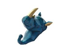 yuwqqoajv Patère en Forme d'animal en résine pour résine Longue durée, tête d'éléphant, Crochet Mural, tête d'animal, patère, Bleu rétro (rhinocéros)