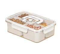yuwqqoajv Plateau de voyage pour collations et jeux, pour le divertissement, plateaux à collations en ABS avec compartiments, plateau de service divisé avec couvercle