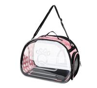 yuwqqoajv Sac de Transport Transparent Pliable pour Chat, Respirant et Portable, idéal pour Les Voyages. Votre Animal n'aura Pas Chaud même Pendant de Longues, Rose