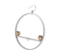 yuwqqoajv Support de Jeu et d'entraînement pour Oiseaux, perchoir en Acier Inoxydable, Outils d'alimentation Pratiques, Station d'activités pour perroquets, Bol doré, Diamètre 36.5 cm