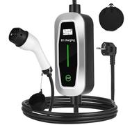 Yuxava Chargeur Voiture Electrique, 3.5KW/5M EV Chargeur Type 2, Écran Tactile LED, Portabilité Cable Recharge Véhicule Electrique 6-16A avec EU Schuko Prise, Compatible avec BEV et PHEV