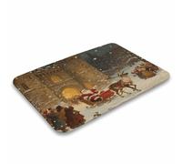 YUXBVKRS Dreamy Xmas Arrival - Tapis de bain en velours corail lavable - Antidérapant - 50 x 80 cm - Pour douche et baignoire