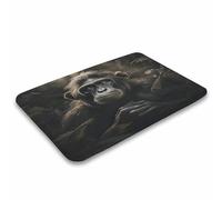 YUXBVKRS Monkey in Jungle Tapis de bain 50 x 80 cm, lavable, en velours corail, antidérapant, pour douche, baignoire