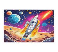 YUXBVKRS Paillasson d'entrée, antidérapant et absorbant, doux, imprimé fusée cosmique, pour salle de bain, cuisine, salon, étude, couloir, chambre à coucher, baignoire, lavable