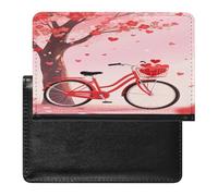 YUXBVKRS Porte-passeport en forme de cœur pour vélo avec imprimé amour | Jolie housse de passeport en polyuréthane pour homme et femme