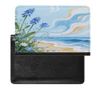 YUXBVKRS Porte-passeport hawaïen imprimé floral bleu pour voyage | Jolie housse de passeport en polyuréthane pour homme et femme