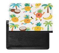 YUXBVKRS Porte-passeport imprimé ananas pour voyage | Jolie housse de passeport en polyuréthane pour homme et femme