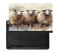 YUXBVKRS Porte-passeport imprimé mouton aquarelle pour voyage | Jolie housse de passeport, porte-documents de voyage en polyuréthane pour homme et femme
