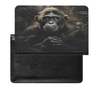 YUXBVKRS Porte-passeport imprimé singe dans la jungle pour voyage | Jolie housse de passeport en polyuréthane pour homme et femme