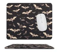 YUXBVKRS Tapis de souris avec bords cousus, petit tapis de souris en caoutchouc, imprimé chauves-souris volantes d'Halloween, 24,9 x 30 cm, imperméable et portable pour bureau, jeux, étude