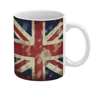 YUXBVKRS Tasse en céramique avec poignée - Motif Union Jack - 325 ml - Pour la maison, le bureau et les pauses thé, elle ou lui