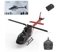 YUXIANG F08 Bell 206 helicoptere telecommande - Gyroscope 6 axes sans ailerons, 2,4 GHz, 6 canaux, moteur sans balais, vol à flux optique, stabilisé 6G/3D, échelle 1/27, pour adultes(1 batterie)