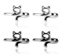 YUXIANLB 4pcs Knitting Crochet Loop Ring for Fingers Metal Open Yarn Guide Crochet Rings Adjustable Braided Faster Knitting Thimbles Holders Accessories for Crochet Mother Grandma Gifts