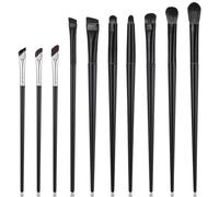 YUXIANLB Lot de 10 pinceaux professionnels pour eyeliner - Pinceaux plats et biseautés pour poudre liquide, eyeliners smokey eye cut pli ailés maquilleurs artistes débutants utilisation quotidienne